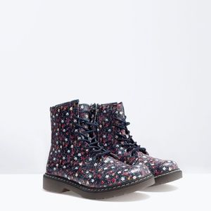 NWT Zara Floral Boots